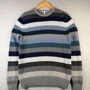 Gap Men's Striped Lambswool Blend Crewneck Sweater Size Medium Colorful
